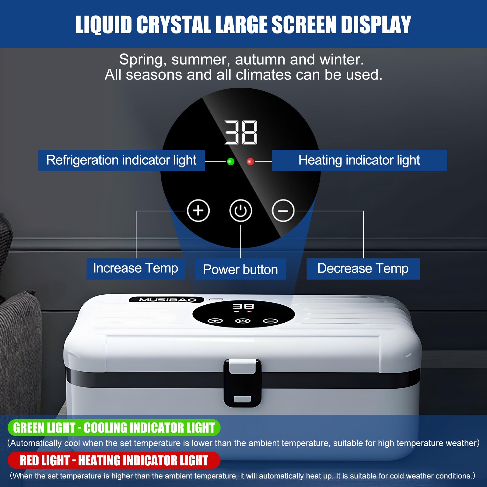 Insulin Cooler Travel Case Box for 5-8 pens Adjustable Fahrenheit Temperature Medication Cooler for Travel, Diabetic Travel Case Diabetes Medicine Freezer 0.55L Capacity(No Battery Need Power Supply)